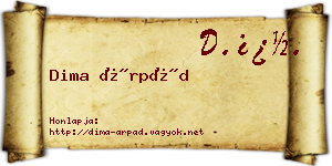 Dima Árpád névjegykártya