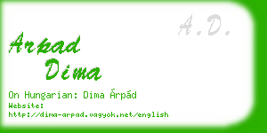 arpad dima business card